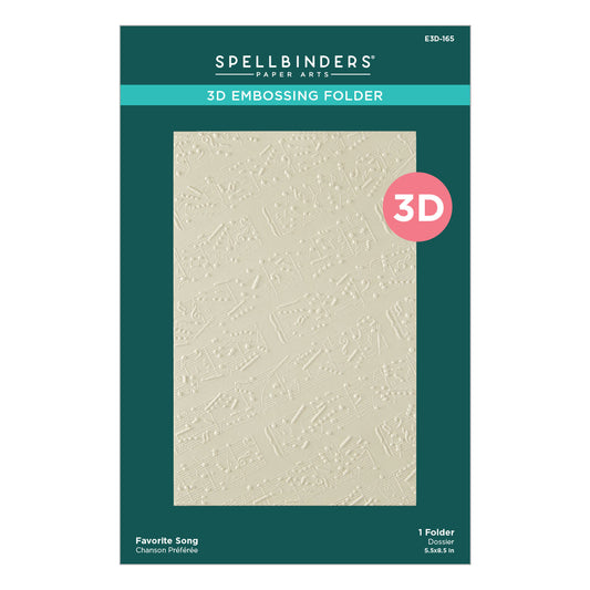 Spellbinders 3D Embossing Folder - Favorite Song