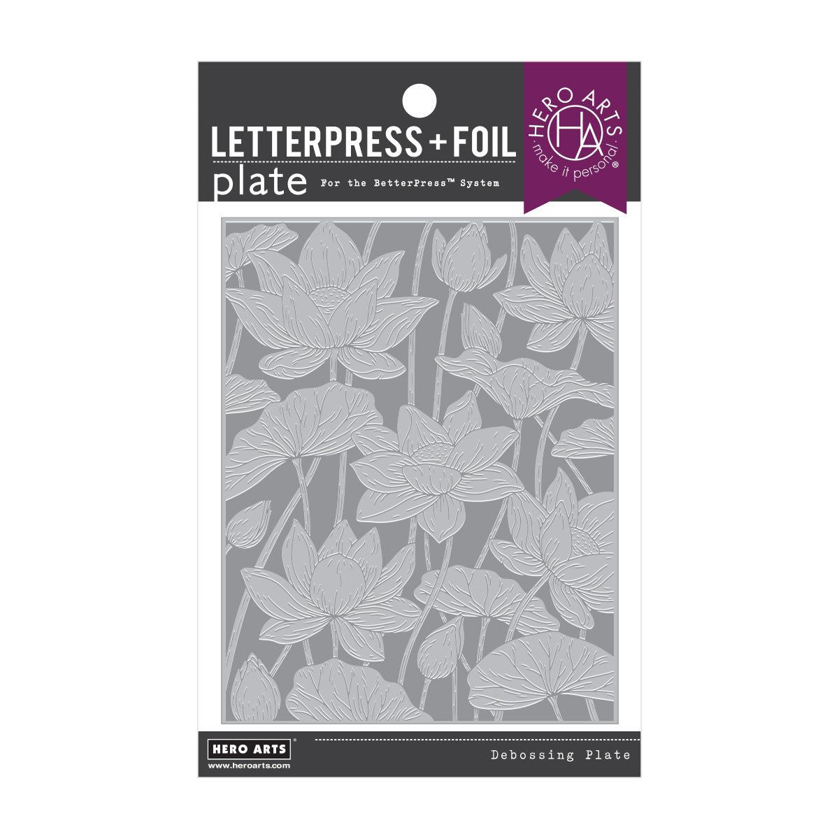 Hero Arts Letterpress + Foil Plate - Lotus Field
