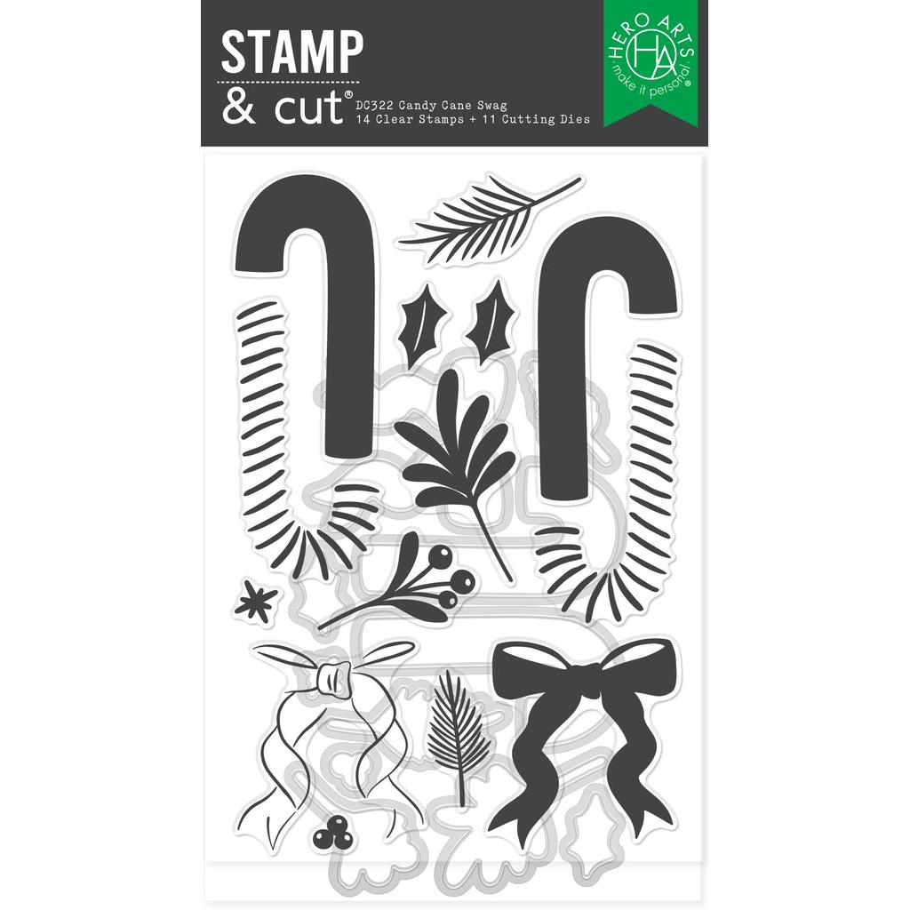 Hero Arts Stamp & Cut - Candy Cane Swag