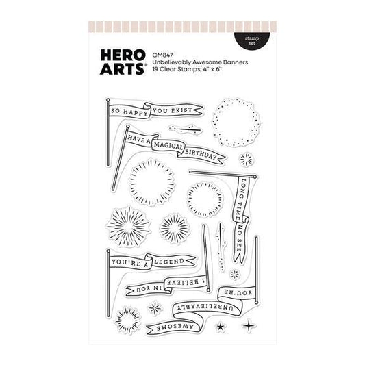 Hero Arts Clear Stamps - Unbelievably Awesome Banners