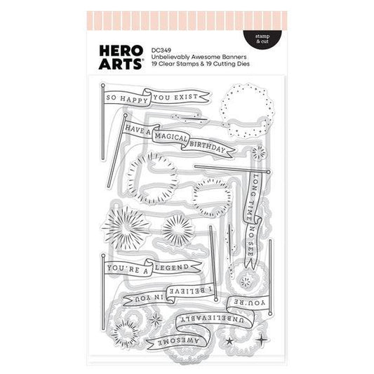 Hero Arts Stamp & Cut - Unbelievably Awesome Banners