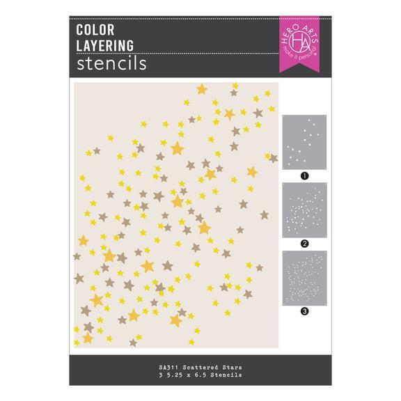 Hero Arts Stencils - Color Layering Scattered Stars