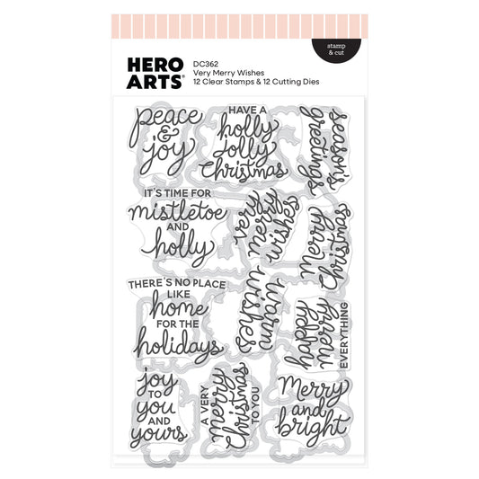 Hero Arts Stamp & Cut - Very Merry Wishes