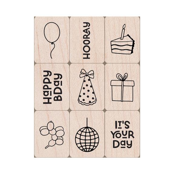 Hero Arts Mini Tub Woodblock Stamps - Birthday