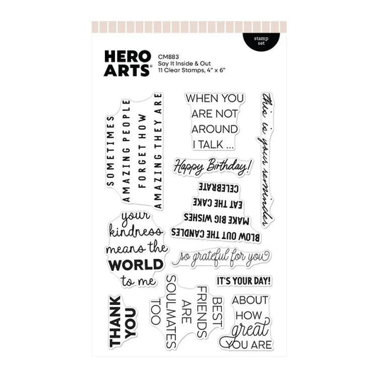Hero Arts Clear Stamps - Say It Inside & Out
