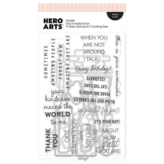 Hero Arts Stamp & Cut - Say It Inside & Out