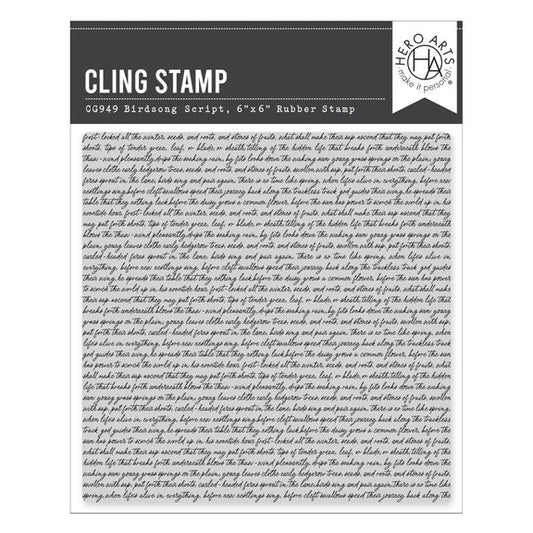 Hero Arts Cling Stamps - Birdsong Script