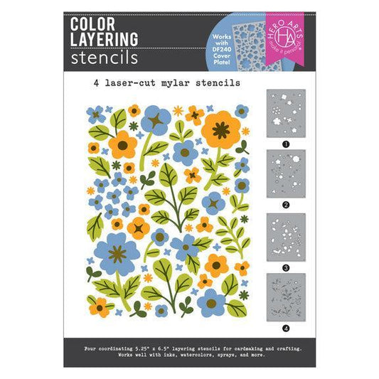 Hero Arts Stencils - Color Layering Meadow Blooms