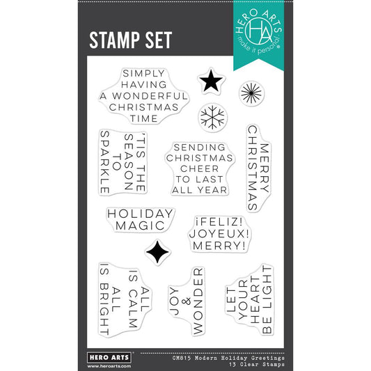 Hero Arts Clear Stamps - Modern Holiday Greetings