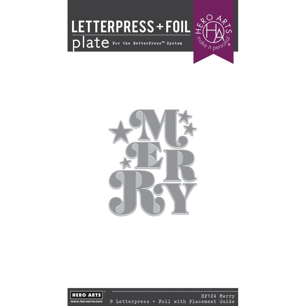 Hero Arts Letterpress + Foil Plate - Merry