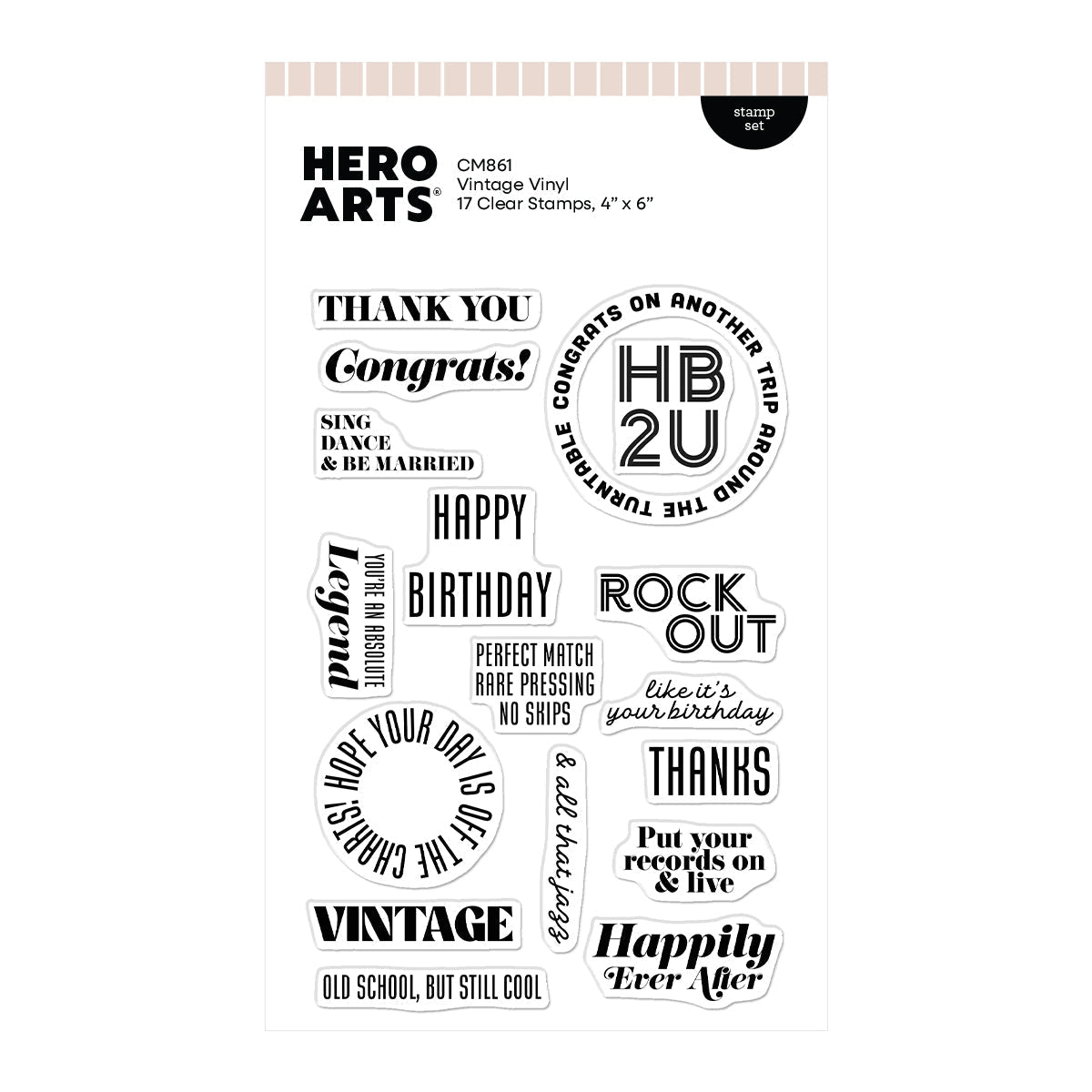 Hero Arts Clear Stamps - Vintage Vinyl
