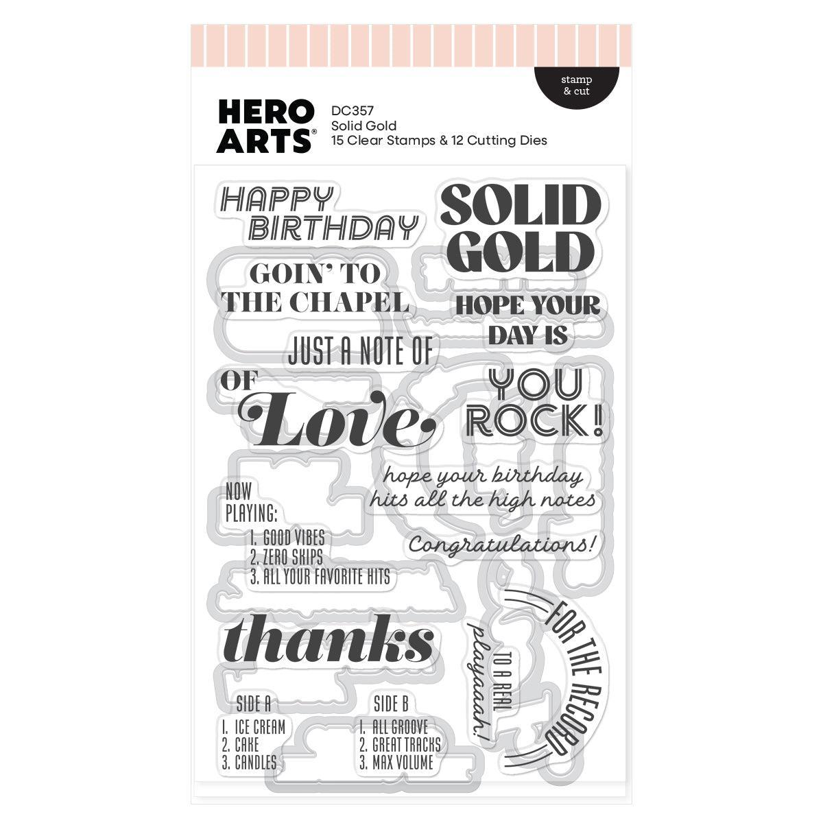 Hero Arts Stamp & Cut - Solid Gold