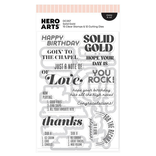 Hero Arts Stamp & Cut - Solid Gold