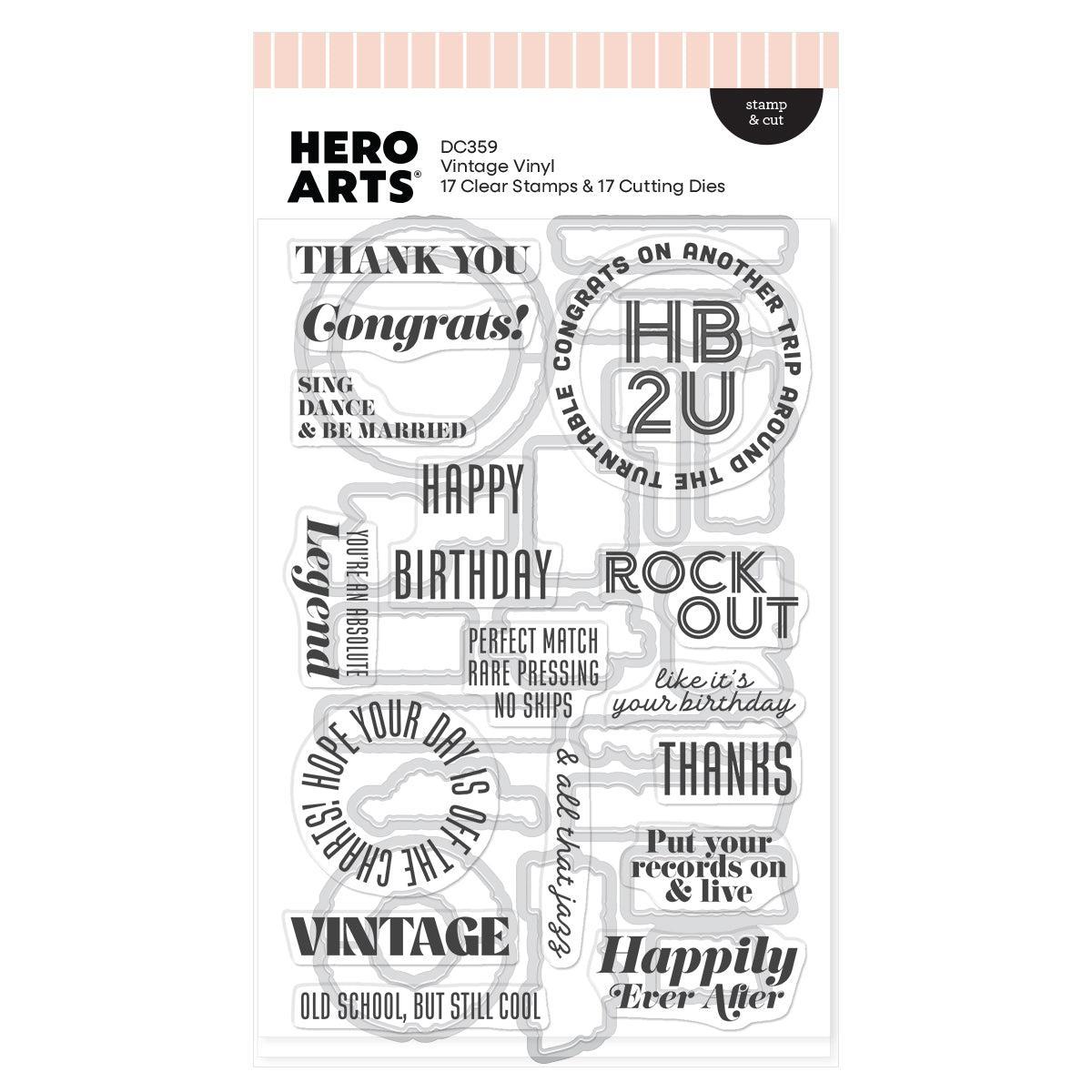 Hero Arts Stamp & Cut - Vintage Vinyl