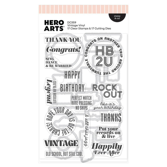 Hero Arts Stamp & Cut - Vintage Vinyl