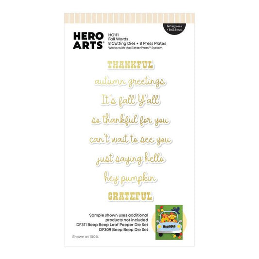 Hero Arts Letterpress + Foil & Cut - Fall Words