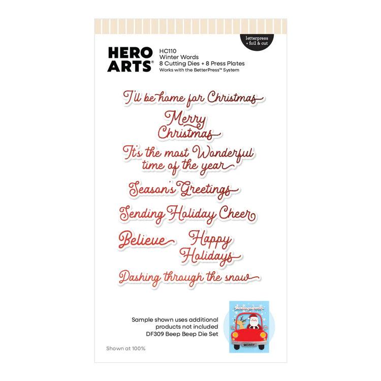 Hero Arts Letterpress + Foil & Cut - Winter Words