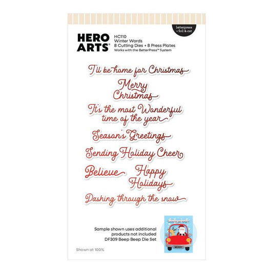 Hero Arts Letterpress + Foil & Cut - Winter Words