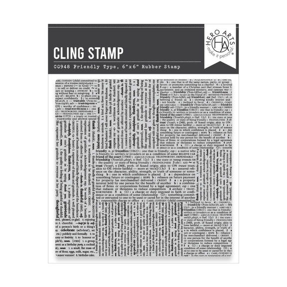 Hero Arts Cling Stamps - Friendly Type