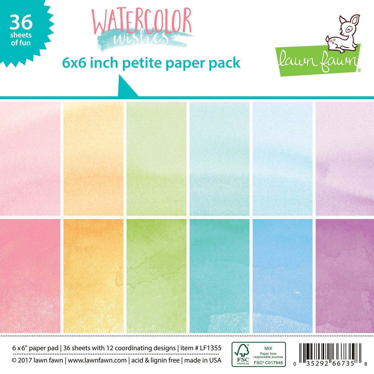 Lawn Fawn Petite Paper Pack - Watercolor Wishes
