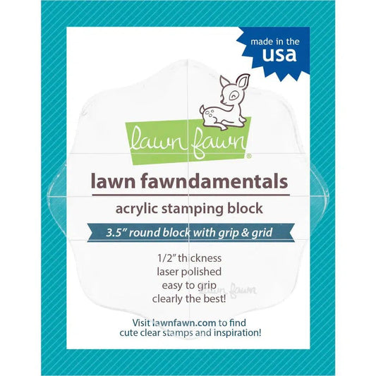 Lawn Fawn - Acrylic Block 3.5" Round with 8 Grips