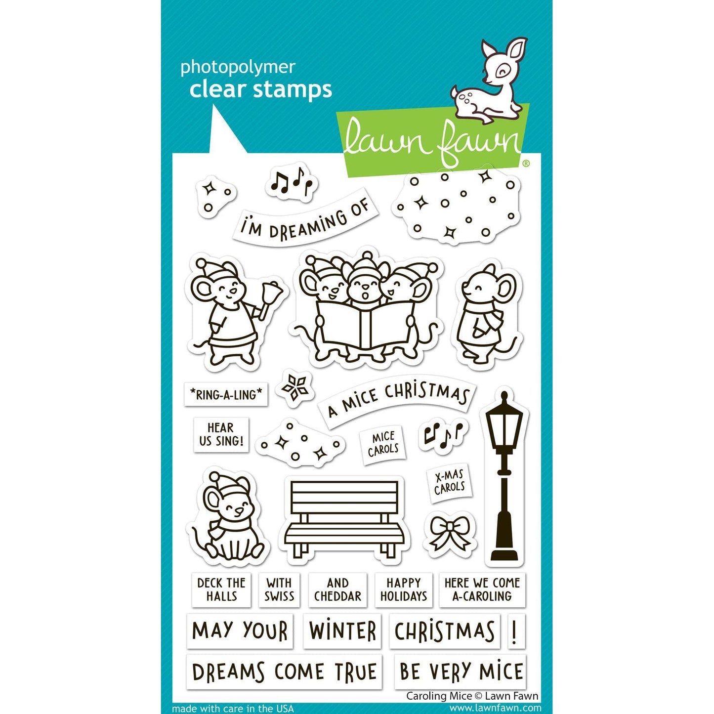 Lawn Fawn Clear Stamps - Caroling Mice