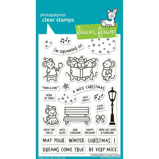 Lawn Fawn Clear Stamps - Caroling Mice
