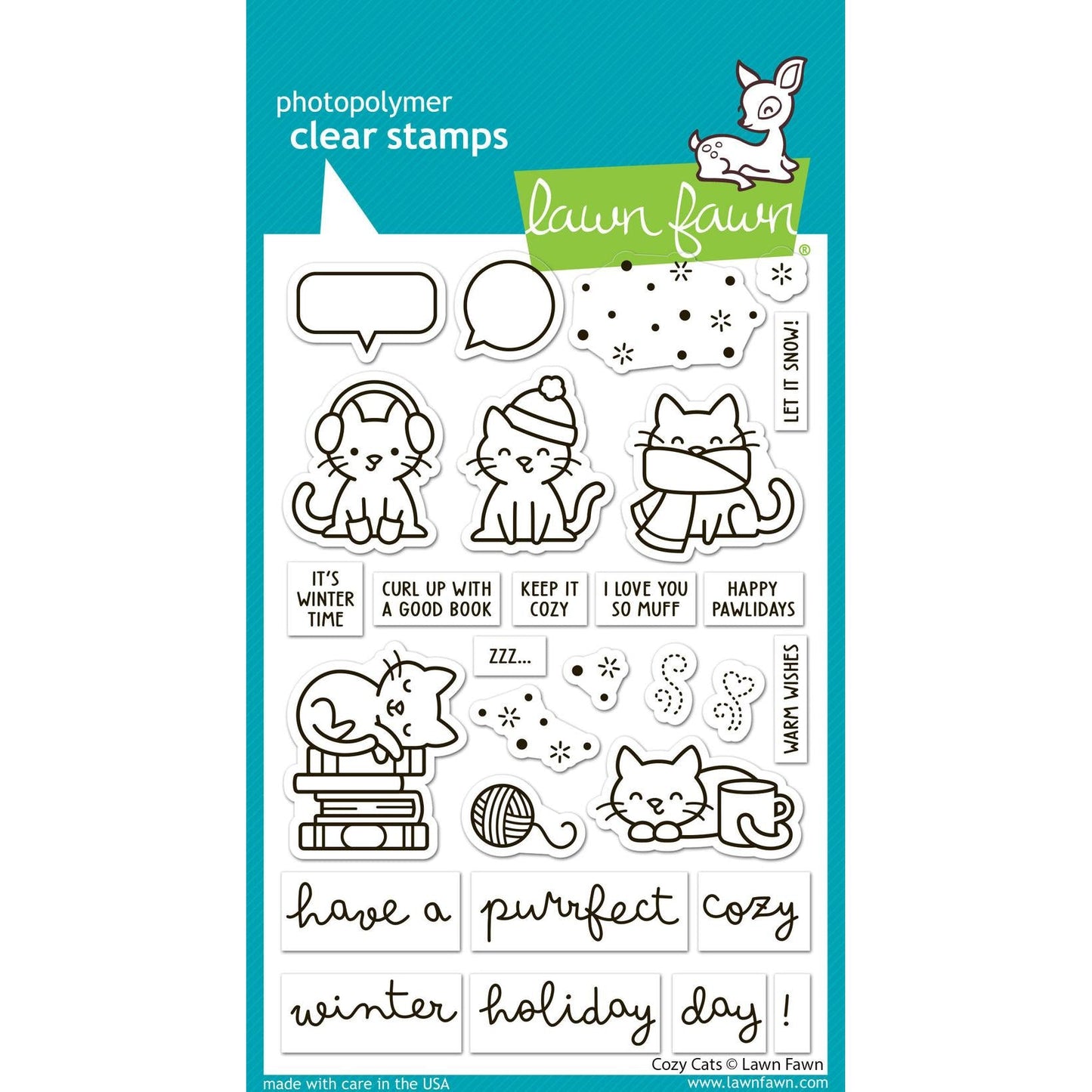 Lawn Fawn Clear Stamps - Cozy Cats