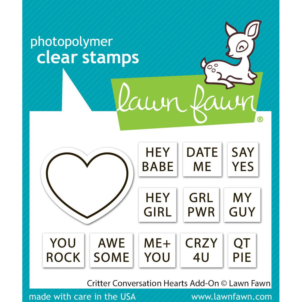 Lawn Fawn Clear Stamps - Critter Conversation Hearts Add-On