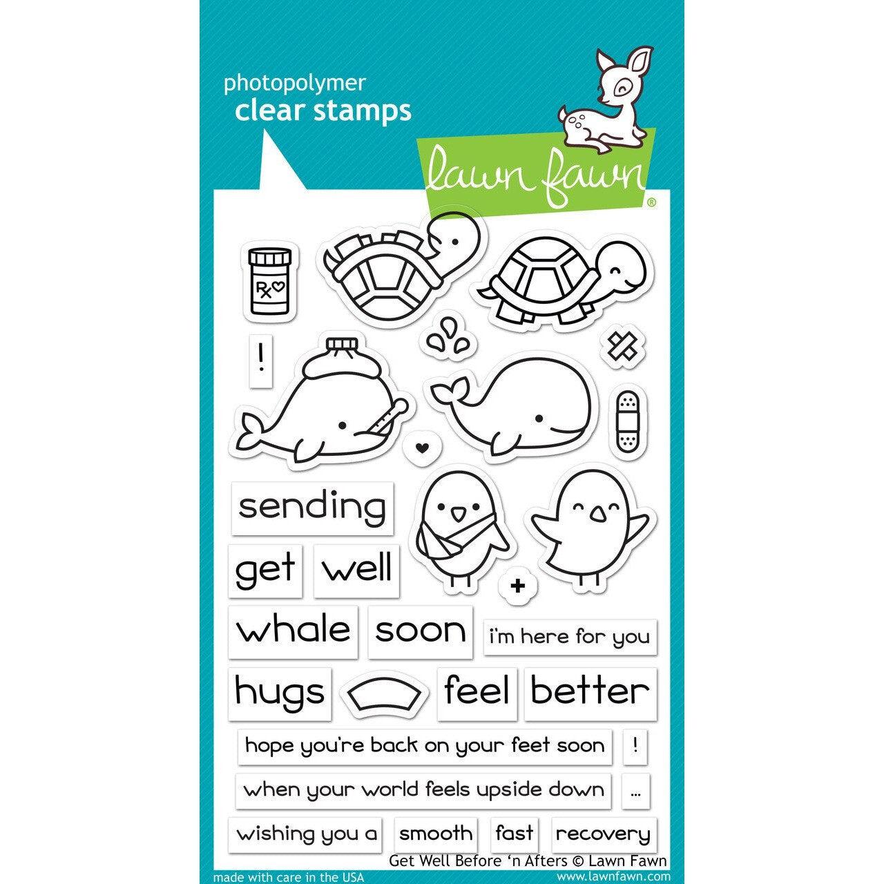 Lawn Fawn Clear Stamps - Get Well Before 'n Afters