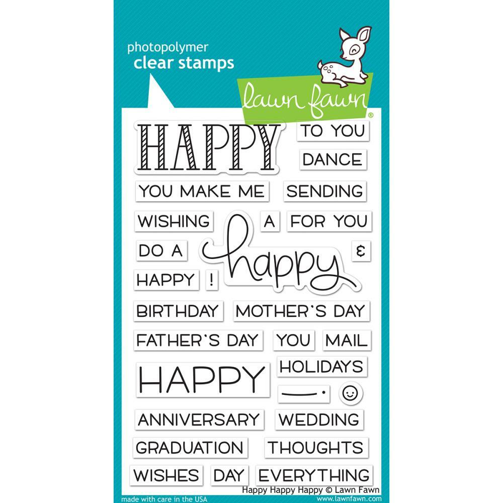 Lawn Fawn Clear Stamps - Happy Happy Happy