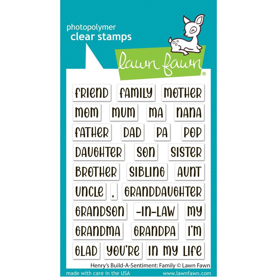 Lawn Fawn Clear Stamps - Henry'S Build-A-Sentiment: Family