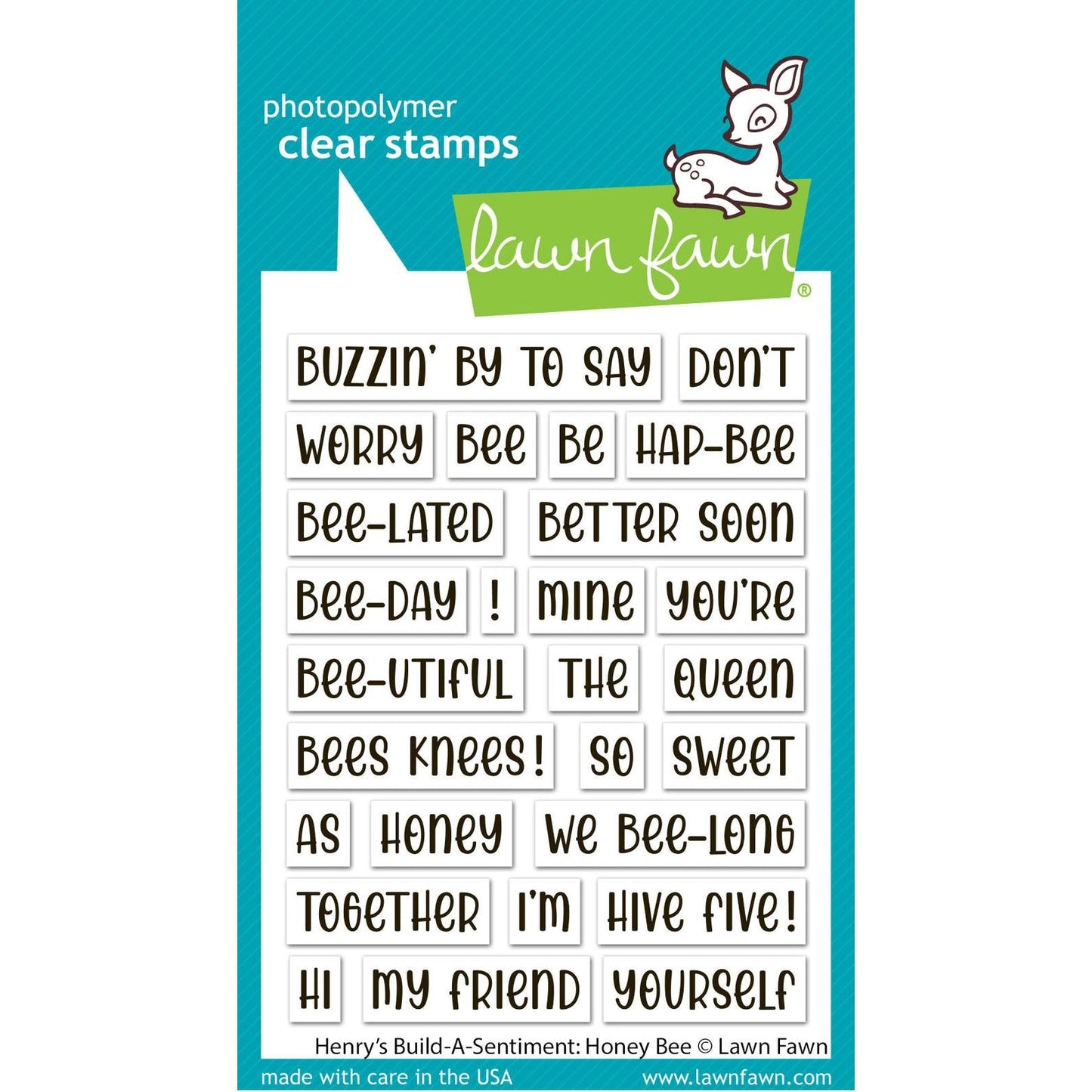 Lawn Fawn Clear Stamps - Henry'S Build-A-Sentiment: Honey Bee