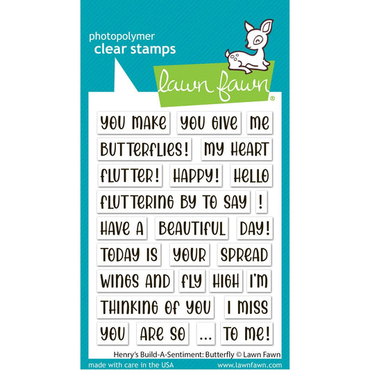 Lawn Fawn Clear Stamps - Henry's Build-A-Sentiment: Butterfly