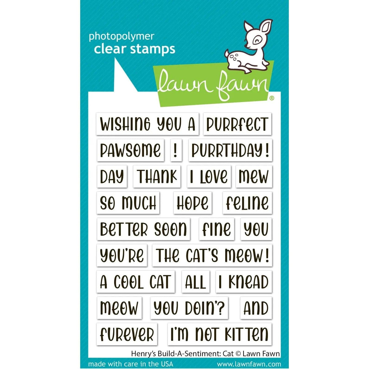 Lawn Fawn Clear Stamps - Henry's Build-A-Sentiment: Cat