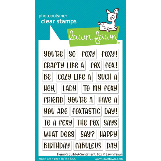 Lawn Fawn Clear Stamps - Henry's Build-A-Sentiment: Fox