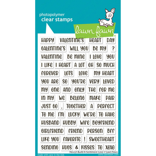 Lawn Fawn Clear Stamps - Henry's Build-A-Sentiment: Love