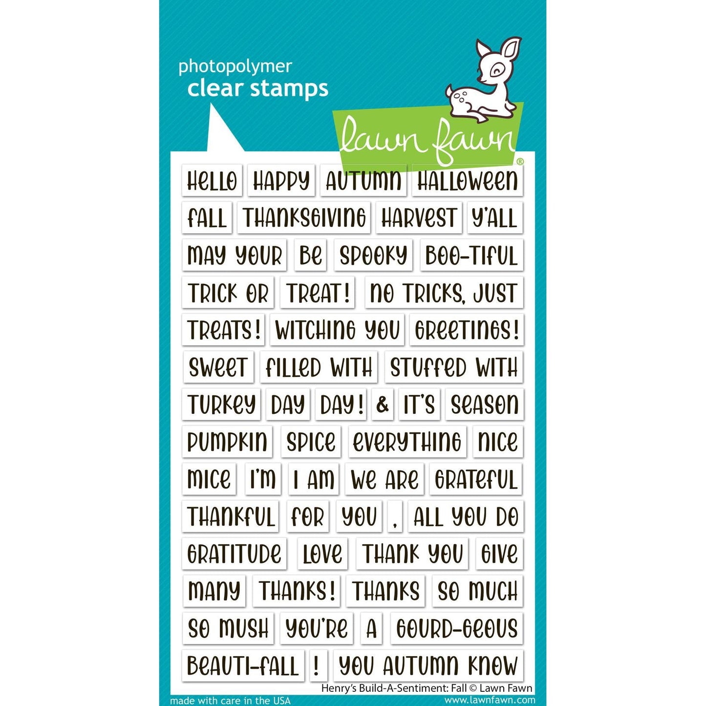 Lawn Fawn Clear Stamps - Henry's Build-a-Sentiment: Fall