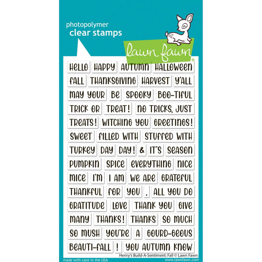 Lawn Fawn Clear Stamps - Henry's Build-a-Sentiment: Fall