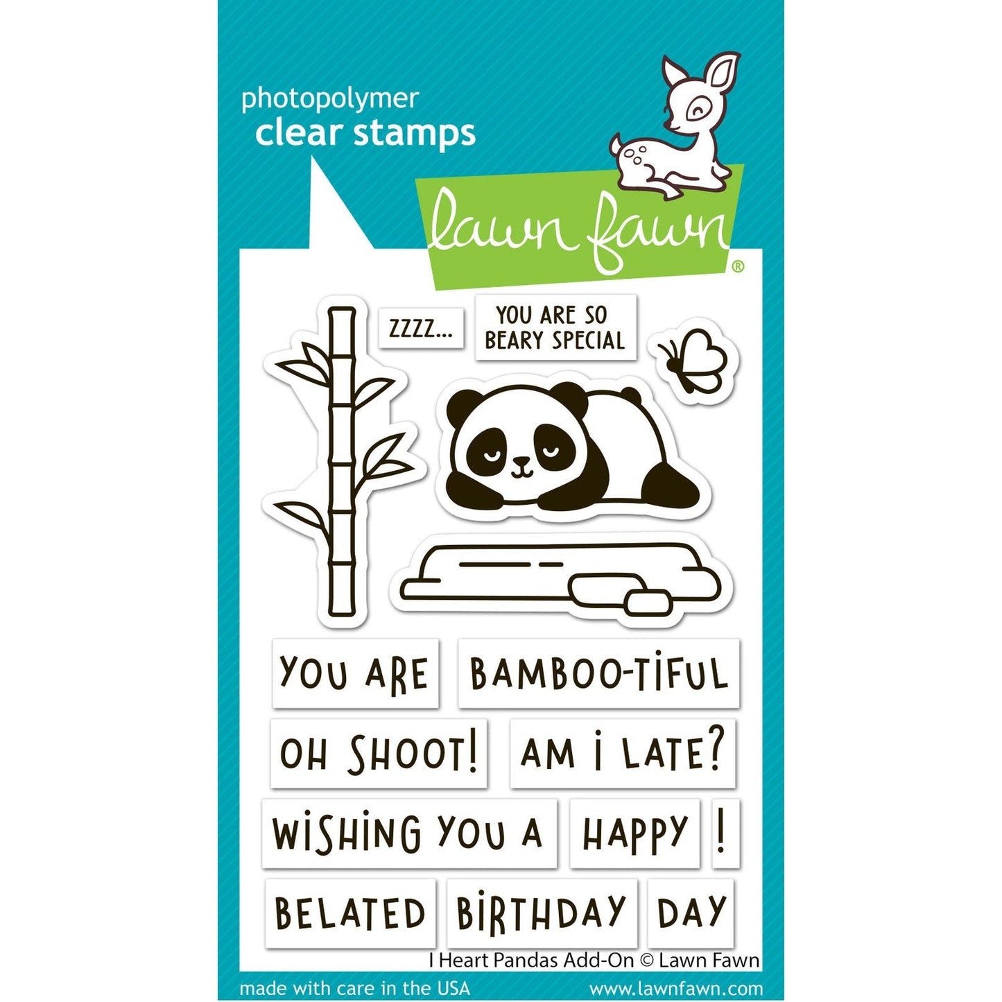 Lawn Fawn Clear Stamps - I Heart Pandas Add-On