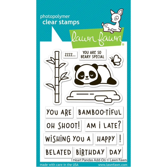Lawn Fawn Clear Stamps - I Heart Pandas Add-On
