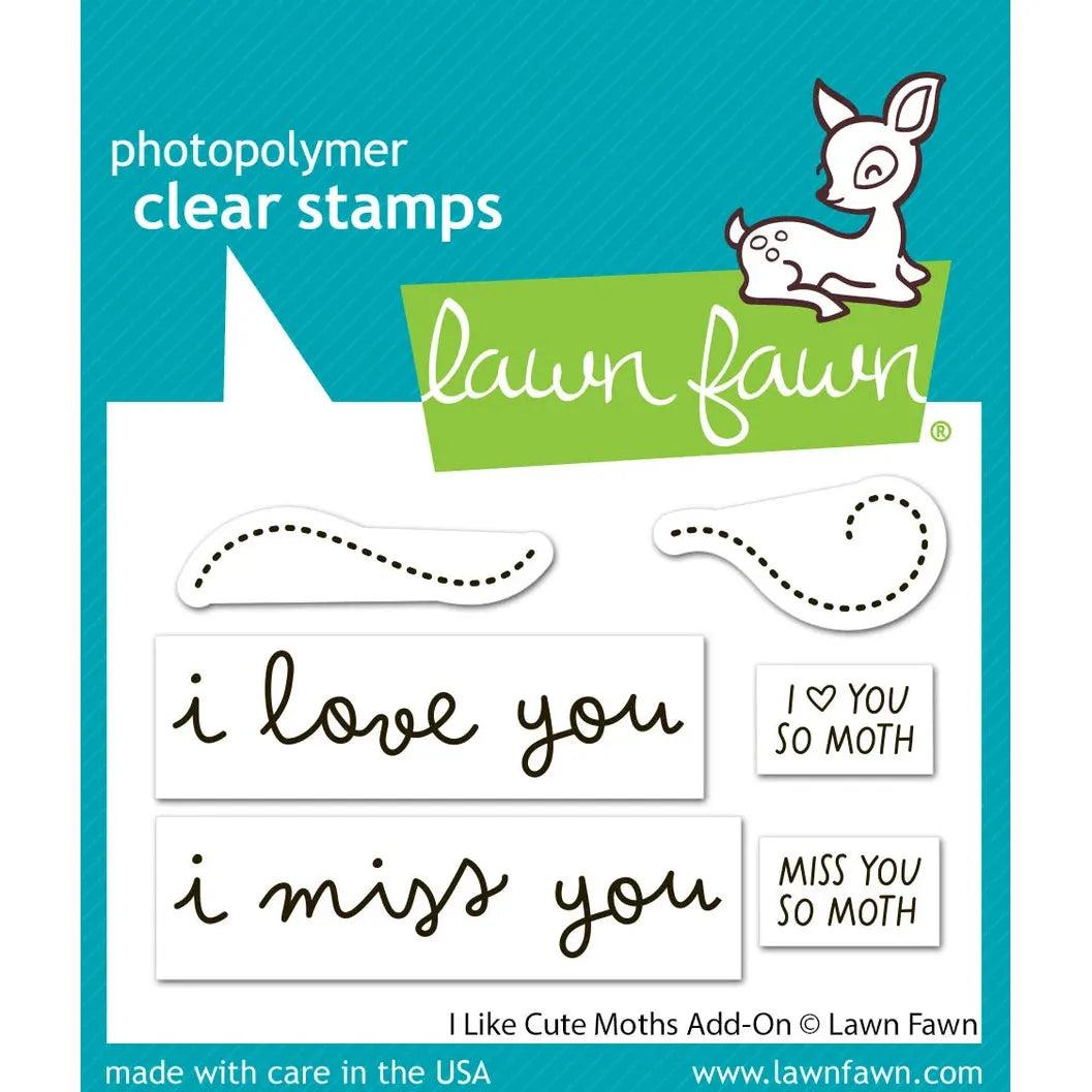 Lawn Fawn Clear Stamps - I Like Cute Moths Add-On