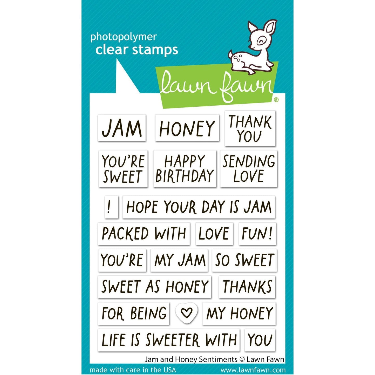 Lawn Fawn Clear Stamps - Jam And Honey Sentiments