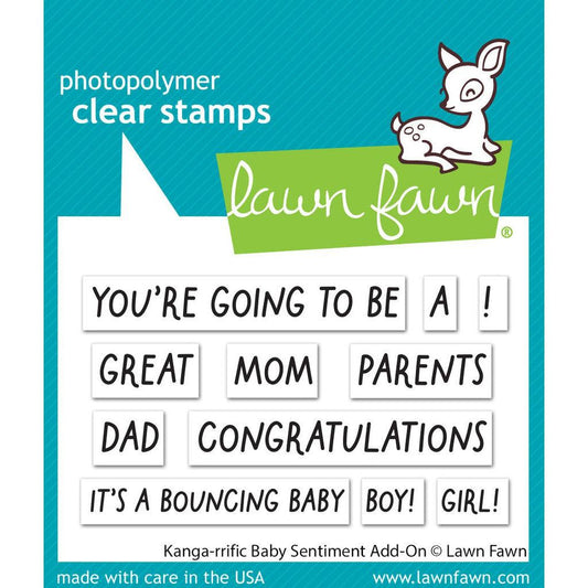 Lawn Fawn Clear Stamps - Kanga-Rrific Baby Sentiment Add-On