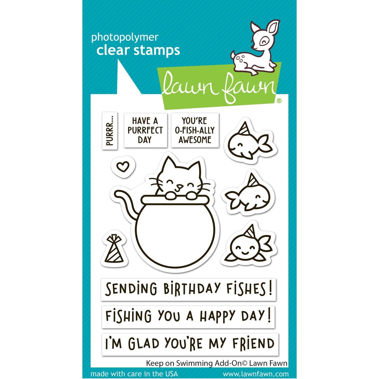 Lawn Fawn Clear Stamps - Keep On Swimming Add-On