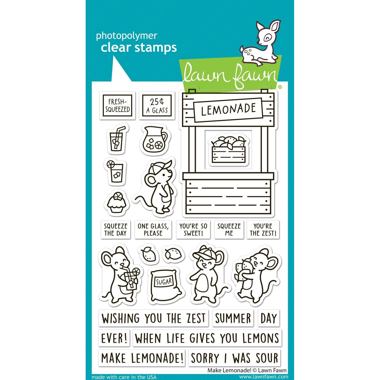 Lawn Fawn Clear Stamps - Make Lemonade!