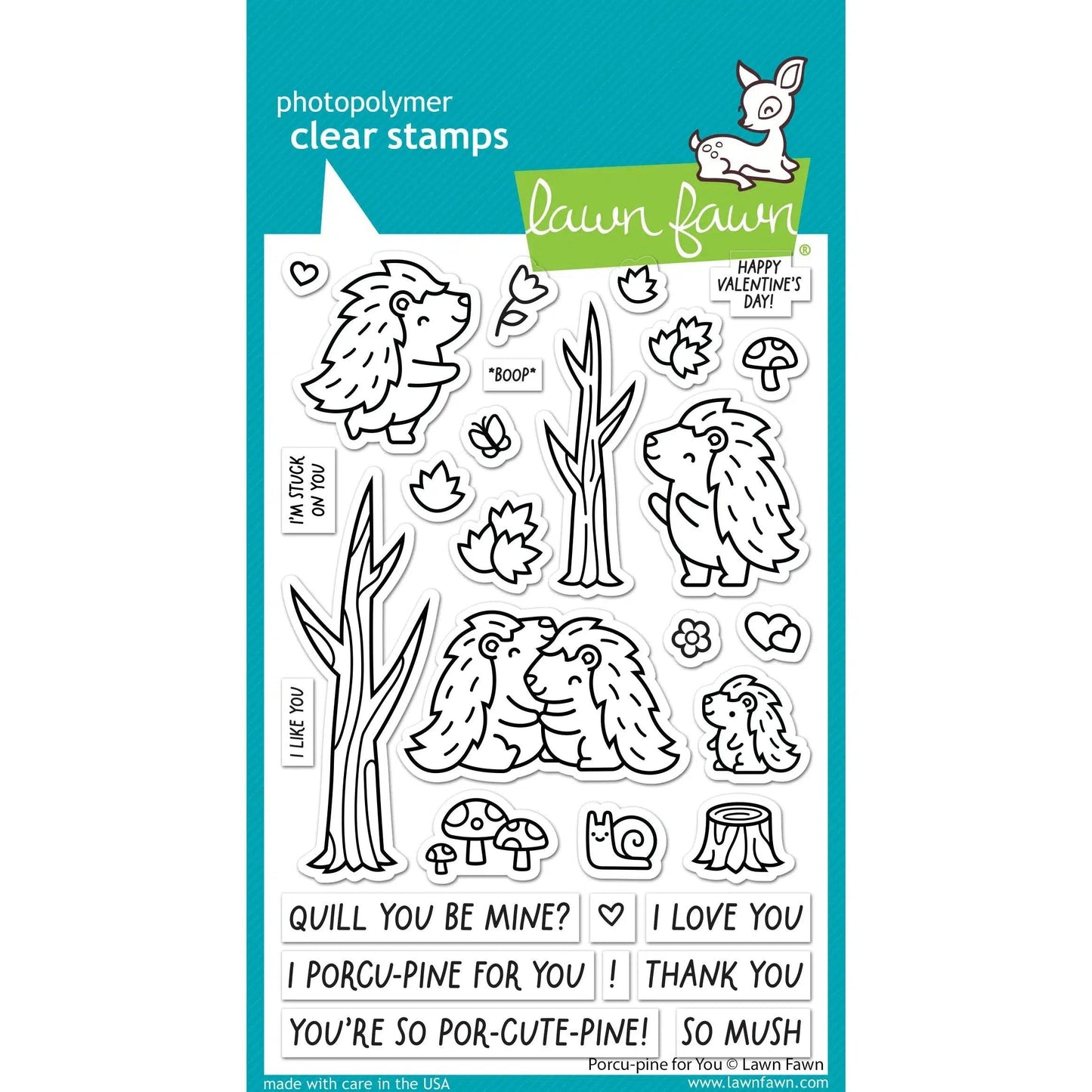 Lawn Fawn Clear Stamps - Porcu-pine for You