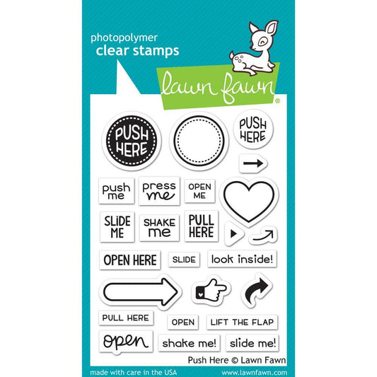 Lawn Fawn Clear Stamps - Push Here
