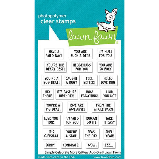 Lawn Fawn Clear Stamps - Simply Celebrate More Critters Add-On