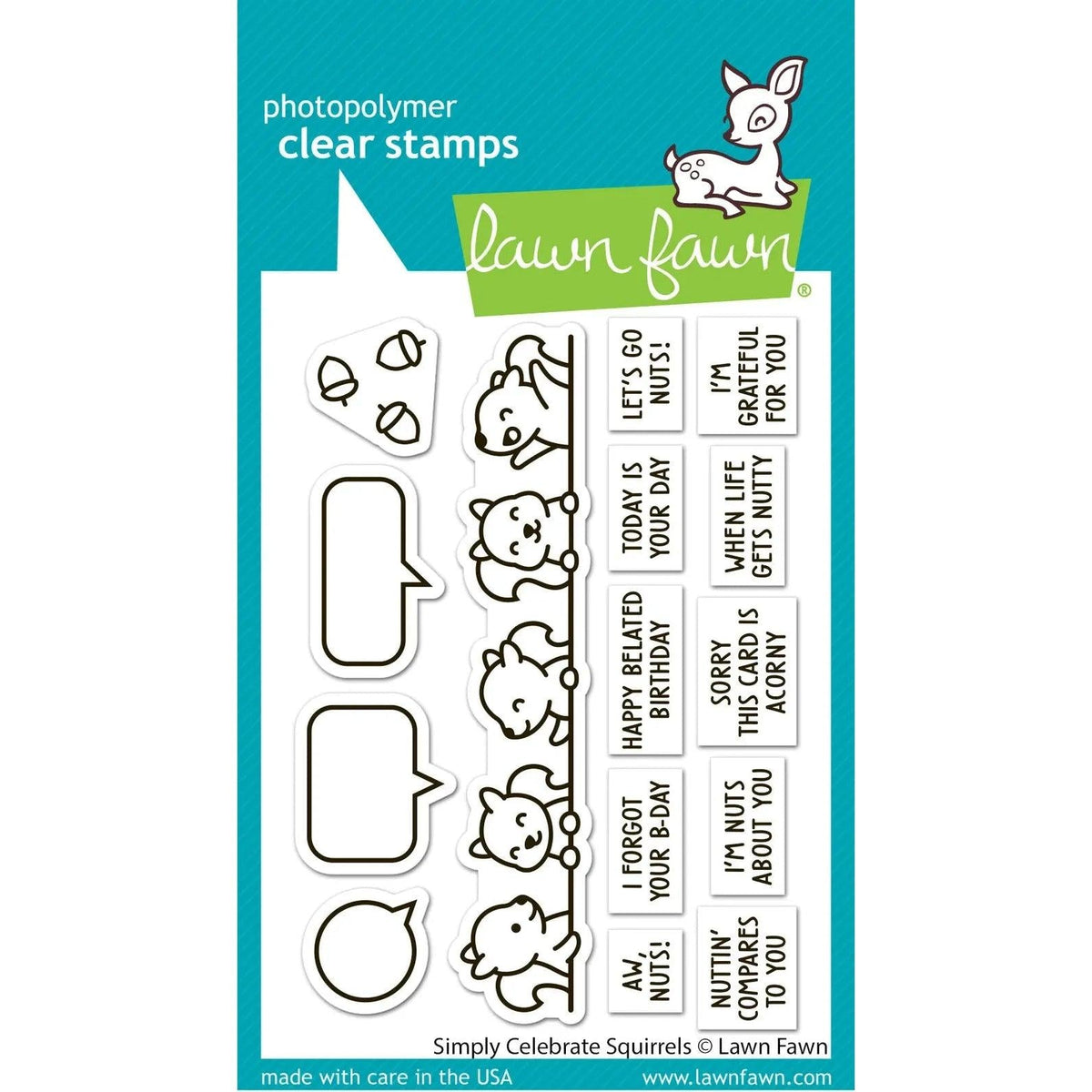 Lawn Fawn Clear Stamps - Simply Celebrate Squirrels